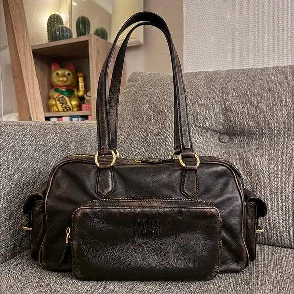 Miu Miu Handbags - Miu Miu Pocket Nappa Leather Top-Handle Bag